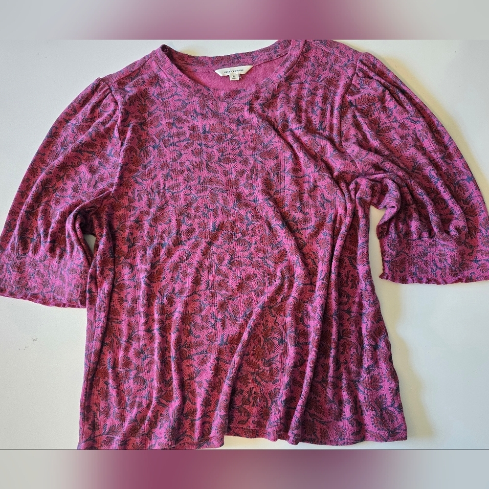 Lucky Brand Floral Print Women's Top Pink XL